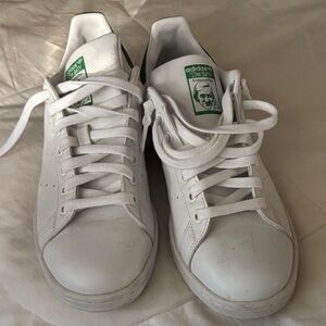 Adidas Stan Smith White and Green Shoes